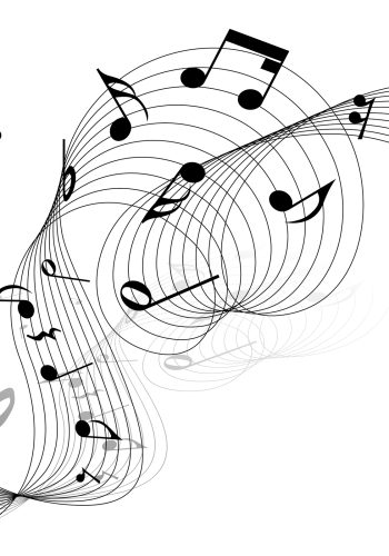 Vector musical notes staff background for design use